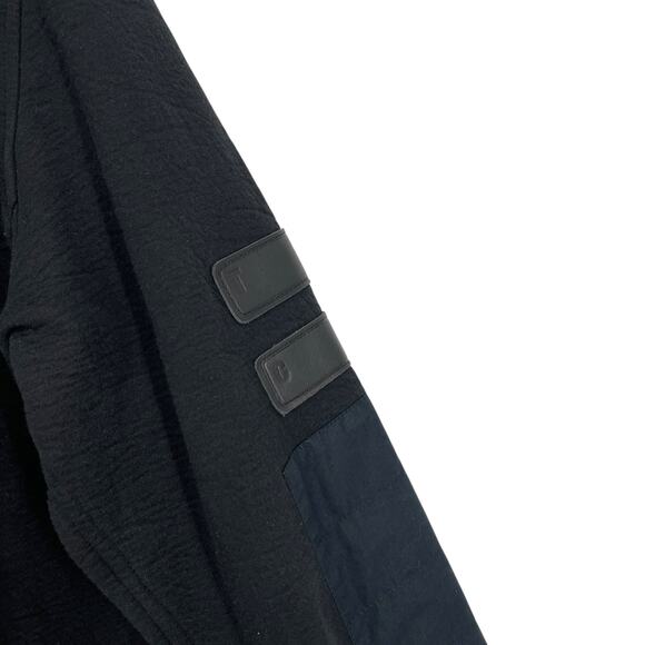 Tim Coppens Virgin Wool Blend Shirt Jacket Black Mixed Media Zip Sleeve - Picture 5 of 12